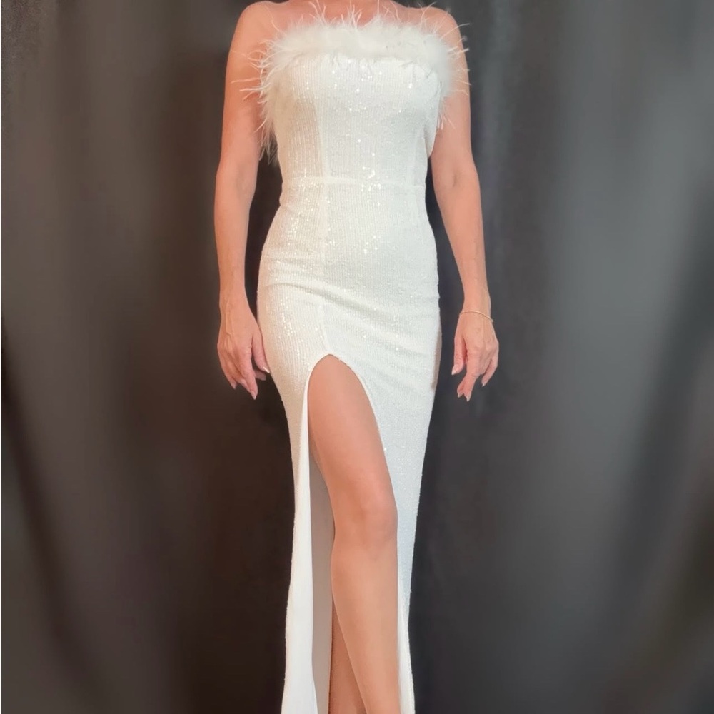 Fashion Nova One Shoulder White Dress